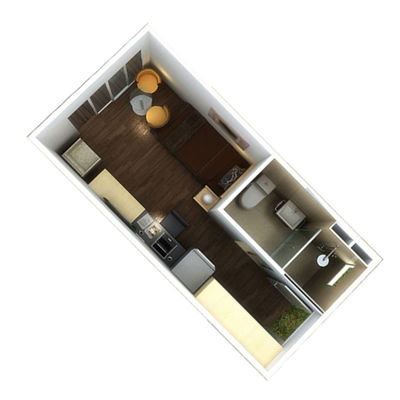 Całkowicie wyposażony prefab 2 sypialnie Dom kontenerowy Luxury Living 20 FT Container Dom z toaletą Prefab Container statku
