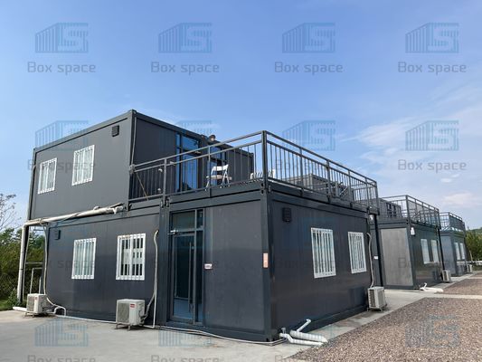 BOX SPACE Niestandardowe prefabrykowane domy z kontenerami prefabrykowanymi niskokosztowe modułowe budynki mieszkalne dom