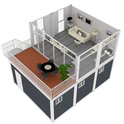 China Made Prefab Shipping Container Domy Flat Pack Mobile Container Rodzina mieszkalna Dom odporny na huragany dom prefabrykowany