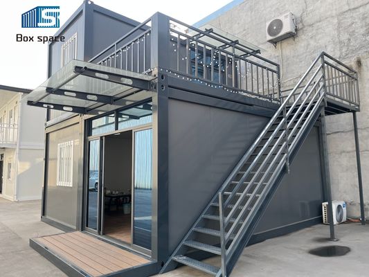 Boxspace 20ft Off-Grid Container Domy 2 piętrowe ruchome kontenery Biuro Mały dom prefabrykowany Wynajem mieszkania